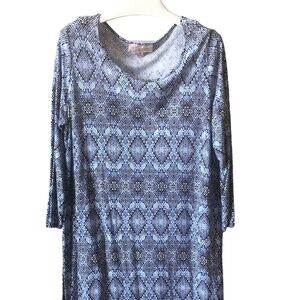 Philosophy Blue Geometric Print Tunic Top
